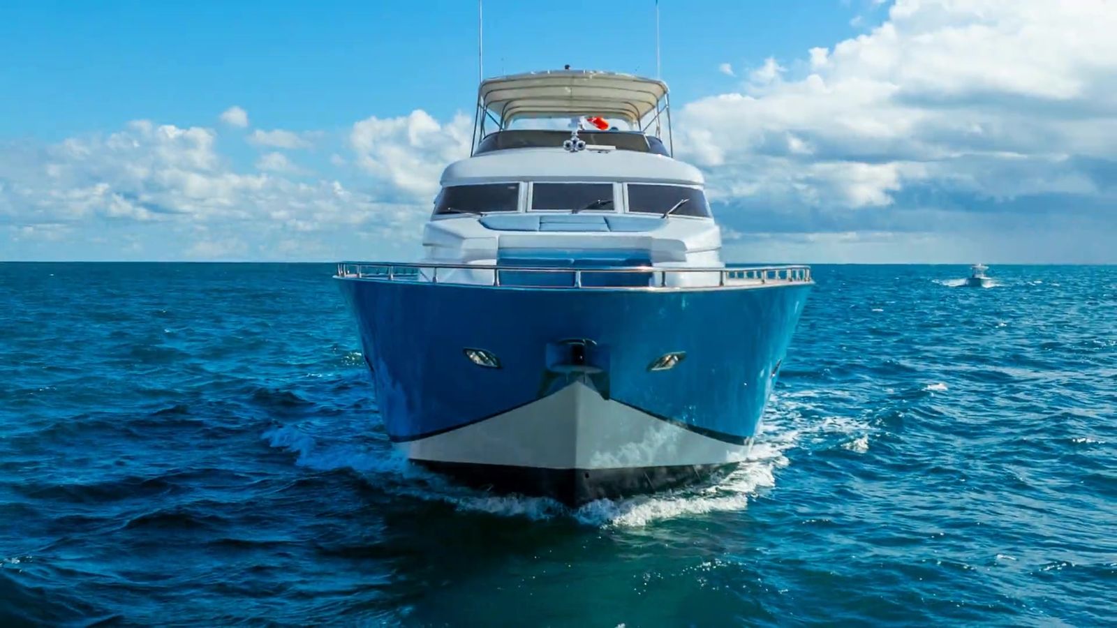 Yacht AZURE underway in open blue water