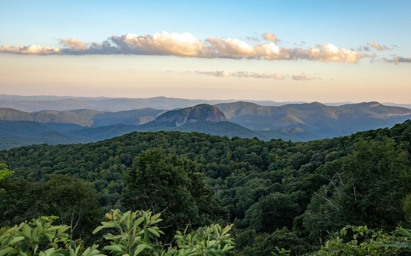 Blue Ridge Mountains view with Looking Glass Rock