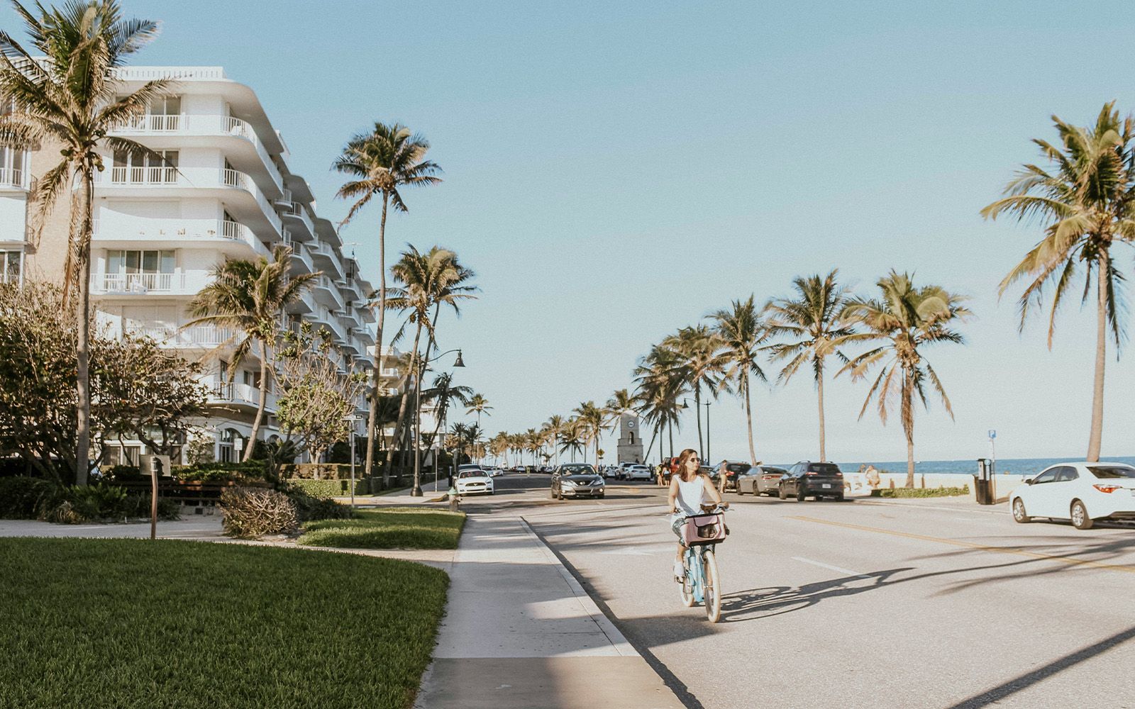 Worth Avenue clock tower and oceanfront, Palm Beach