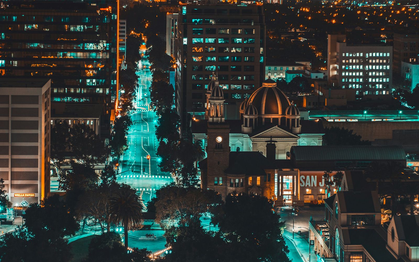 Downtown San Jose at night