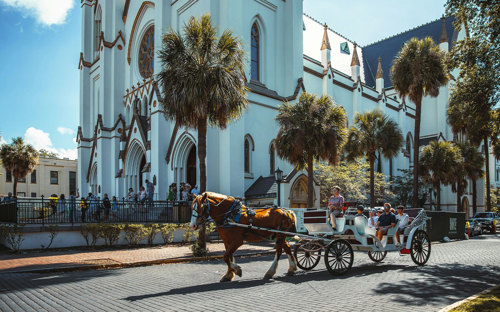 Horse-drawn carriage at the Cathedral of St. John the Baptist